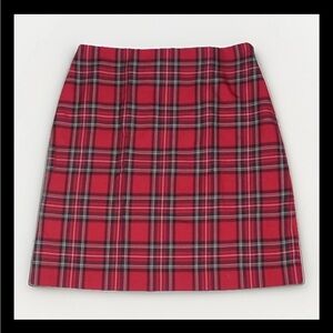 Talbots Tartan Plaid Skirt Holiday Lined Red Size 4